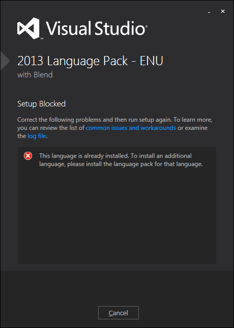 visual studio 2013 言語 パック